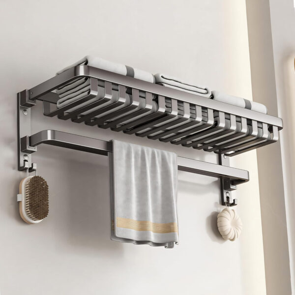 Bathroom Accessories Set - 24 Inch MIORAH Towel Rod Towel Rack Clothes Hanger and Towel Holder - Rust-Resistant Bathroom Fittings for Home Black Pack of 1 - Image 6