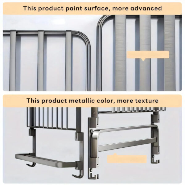 Bathroom Accessories Set - 24 Inch MIORAH Towel Rod Towel Rack Clothes Hanger and Towel Holder - Rust-Resistant Bathroom Fittings for Home Black Pack of 1 - Image 12