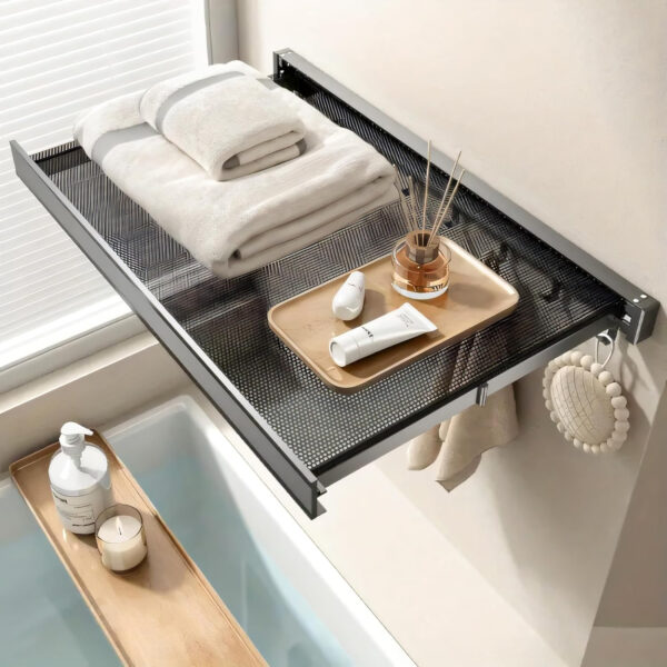 Bathroom Accessories Set - 24 Inch MIORAH Towel Rod Towel Rack Clothes Hanger and Towel Holder - Rust-Resistant Bathroom Fittings for Home Black Pack of 1
