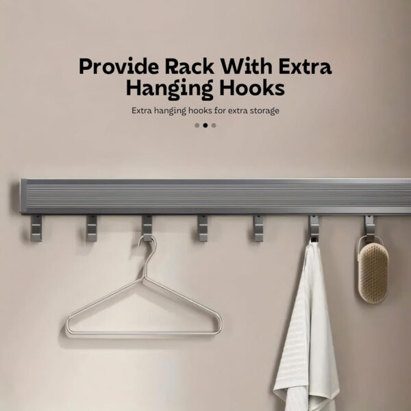 Bathroom Accessories Set - 24 Inch MIORAH Towel Rod Towel Rack Clothes Hanger and Towel Holder - Rust-Resistant Bathroom Fittings for Home Black Pack of 1 - Image 3