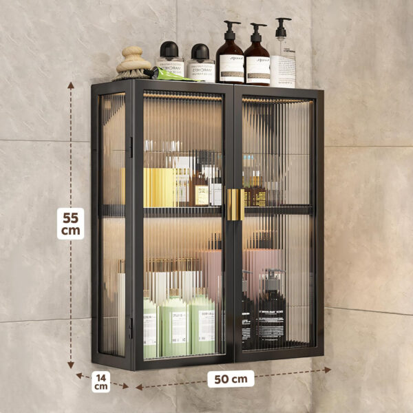 MIORAH 40 cm Wall-Mounted 3-Layer Bathroom Storage Cabinet – Space Saving Organizer Shelf for Essentials, White (No Mirror) - Image 26