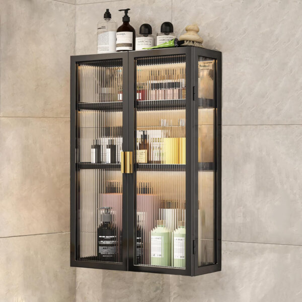 MIORAH 50 cm Wall-Mounted 3-Layer Bathroom Storage Cabinet – Space Saving Organizer Shelf for Essentials, White (No Mirror) - Image 30
