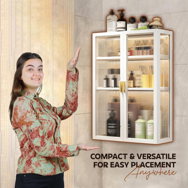 MIORAH 50 cm Wall-Mounted 3-Layer Bathroom Storage Cabinet – Space Saving Organizer Shelf for Essentials, Black (No Mirror) - Image 22