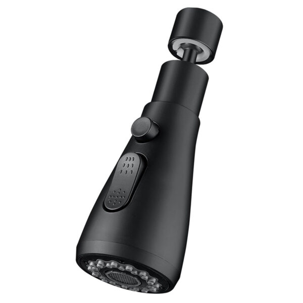 MIORAH Tap Extender for Kitchen Sink | Flexible Black Faucet Extension with 3 Modes for Convenient Use Black Pack of 1