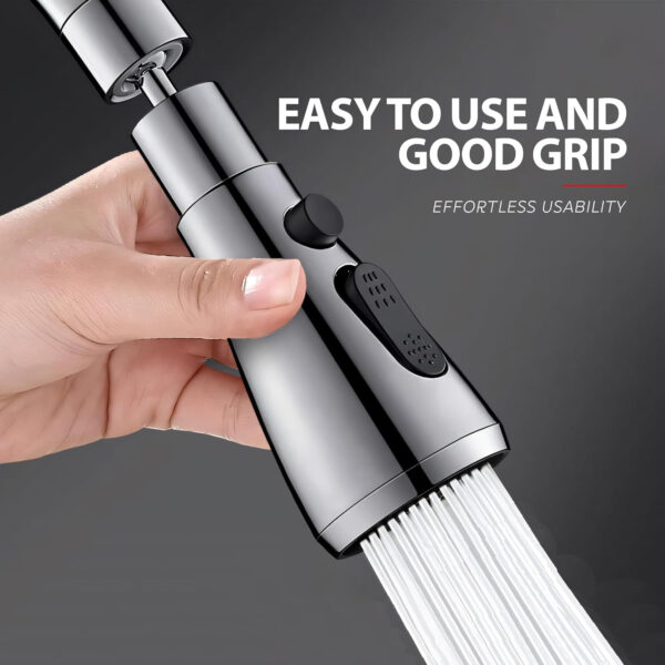 MIORAH Tap Extender for Kitchen Sink | Flexible Black Faucet Extension with 3 Modes for Convenient Use Black Pack of 1 - Image 12