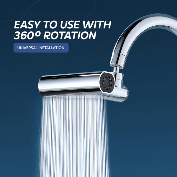MIORAH Tap Extender for Kitchen Sink | Flexible Faucet Extension with 4 Modes for Convenient Use Silver Pack of 1 - Image 3