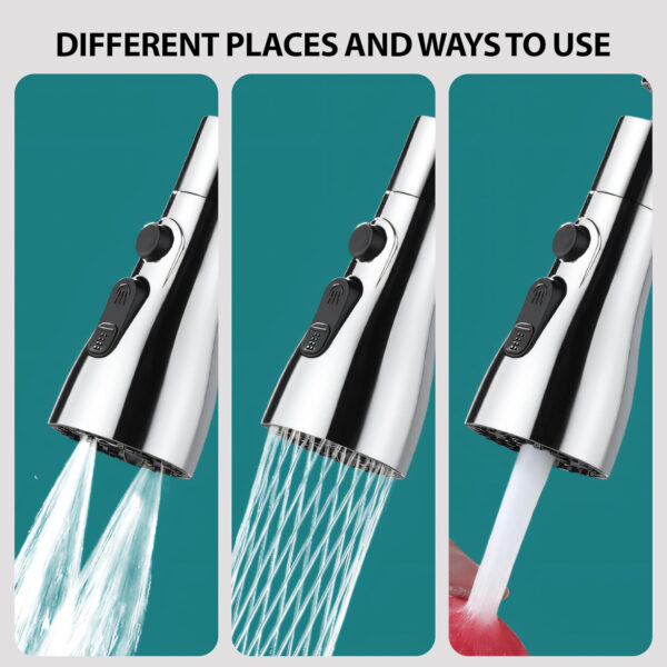 MIORAH Tap Extender for Kitchen Sink | Flexible Faucet Extension with 4 Modes for Convenient Use Silver Pack of 1 - Image 14