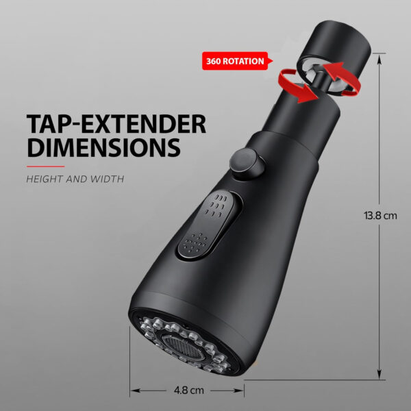 MIORAH Tap Extender for Kitchen Sink | Flexible Faucet Extension with 4 Modes for Convenient Use Silver Pack of 1 - Image 18