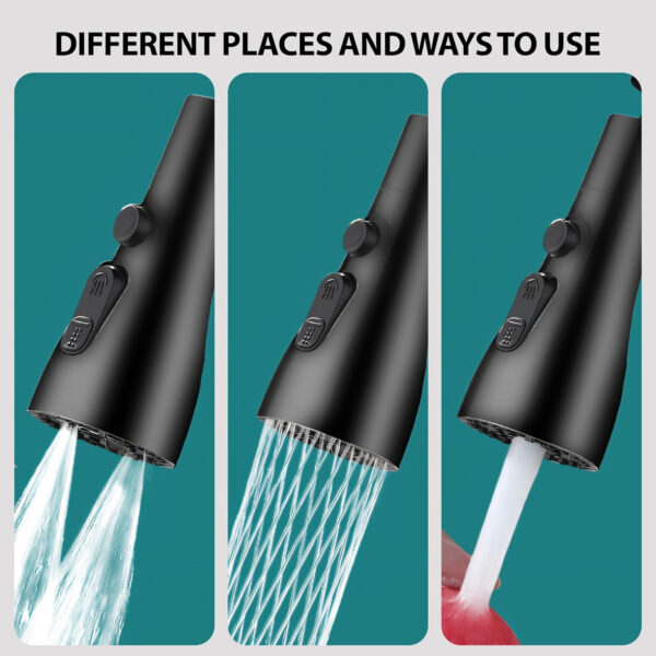 MIORAH Tap Extender for Kitchen Sink | Flexible Faucet Extension with 4 Modes for Convenient Use Silver Pack of 1 - Image 21