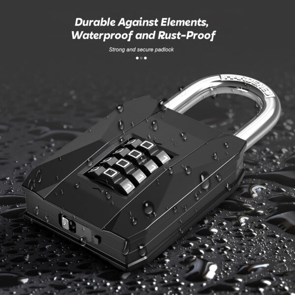 MIORAH Number Locks for Door |Combination Lock Padlock Secure Number Lock | Multi-Purpose Lock for Home, Office, and Outdoor Use Black Pack of 1 - Image 11