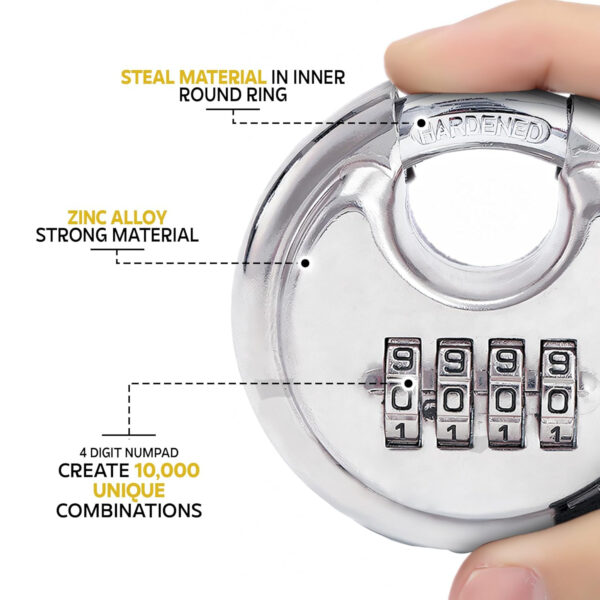 MIORAH Number Locks for Door |Combination Lock Padlock Secure Number Lock | Multi-Purpose Lock for Home, Office, and Outdoor Use Black Pack of 1 - Image 20