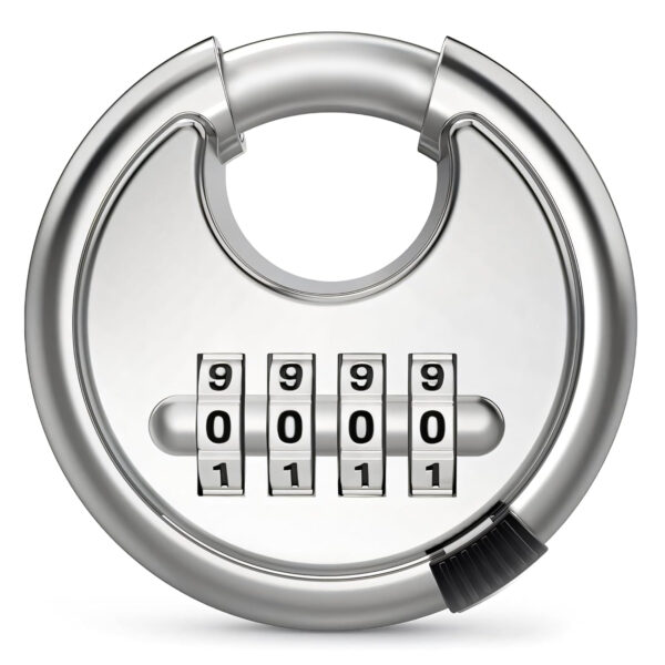 MIORAH Number Locks for Door |Combination Lock Padlock Secure Number Lock | Multi-Purpose Lock for Home, Office, and Outdoor Use Silver Pack of 1