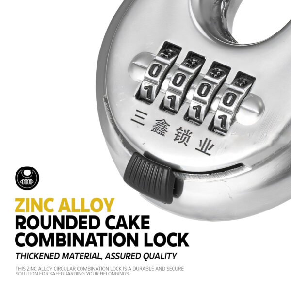 MIORAH Number Locks for Door |Combination Lock Padlock Secure Number Lock | Multi-Purpose Lock for Home, Office, and Outdoor Use Silver Pack of 1 - Image 3