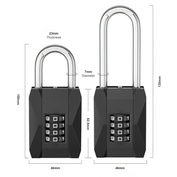MIORAH Number Locks for Door |Combination Lock Padlock Secure Number Lock | Multi-Purpose Lock for Home, Office, and Outdoor Use Silver Pack of 1 - Image 13
