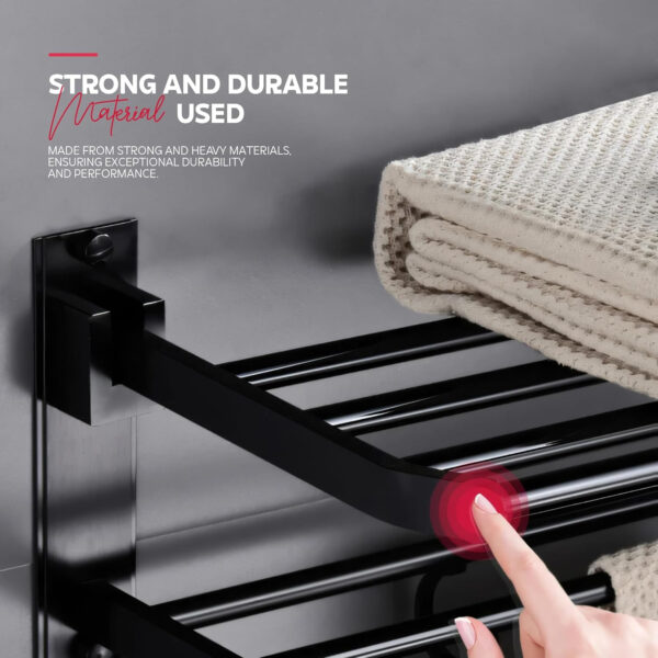 Bathroom Accessories Set - 24 Inch MIORAH Towel Rod Towel Rack Clothes Hanger and Towel Holder - Rust-Resistant Bathroom Fittings for Home Black Pack of 1 - Image 12