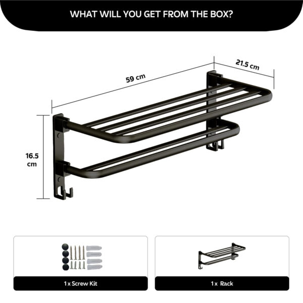 Bathroom Accessories Set - 24 Inch MIORAH Towel Rod Towel Rack Clothes Hanger and Towel Holder - Rust-Resistant Bathroom Fittings for Home Gold Pack of 1 - Image 9