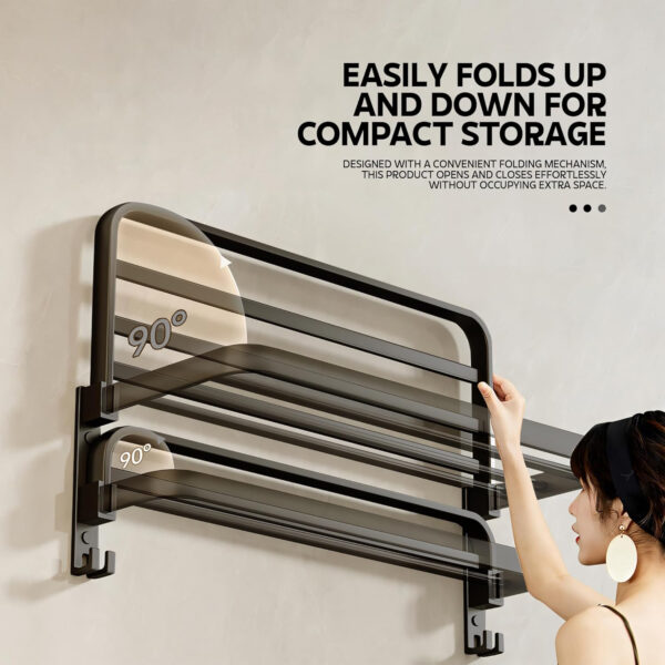Bathroom Accessories Set - 24 Inch MIORAH Towel Rod Towel Rack Clothes Hanger and Towel Holder - Rust-Resistant Bathroom Fittings for Home Gold Pack of 1 - Image 13