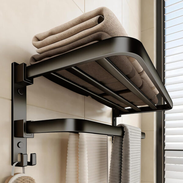 Bathroom Accessories Set - 24 Inch MIORAH Towel Rod Towel Rack Clothes Hanger and Towel Holder - Rust-Resistant Bathroom Fittings for Home Gold Pack of 1 - Image 14