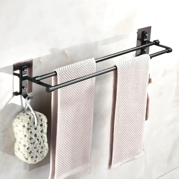 Bathroom Accessories Set - 24 Inch MIORAH Towel Rod Towel Rack Clothes Hanger and Towel Holder - Rust-Resistant Bathroom Fittings for Home Black Pack of 1