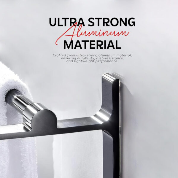 Bathroom Accessories Set - 24 Inch MIORAH Towel Rod Towel Rack Clothes Hanger and Towel Holder - Rust-Resistant Bathroom Fittings for Home Black Pack of 1 - Image 4