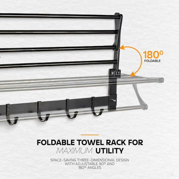 Bathroom Accessories Set - 24 Inch MIORAH Towel Rod Towel Rack Clothes Hanger and Towel Holder - Rust-Resistant Bathroom Fittings for Home Black Pack of 1 - Image 11