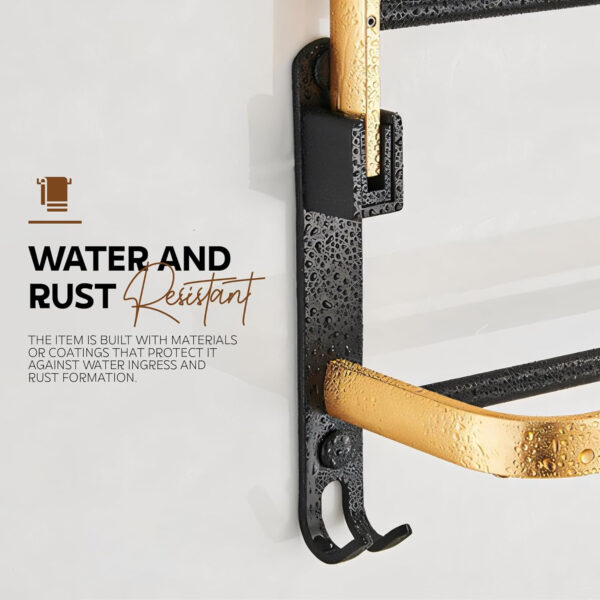 Bathroom Accessories Set - 24 Inch MIORAH Towel Rod Towel Rack Clothes Hanger and Towel Holder - Rust-Resistant Bathroom Fittings for Home Black Pack of 1 - Image 19
