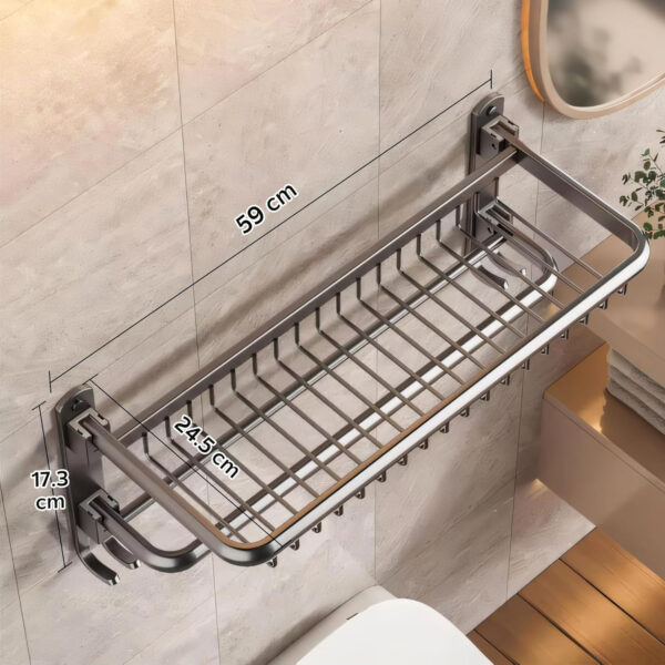 Bathroom Accessories Set - 24 Inch MIORAH Towel Rod Towel Rack Clothes Hanger and Towel Holder Rust-Resistant Bathroom Fittings for Home Black Pack of 1 - Image 11