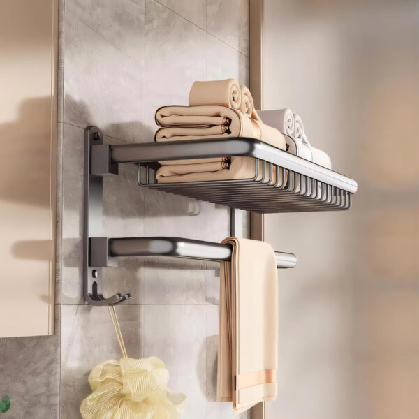 Bathroom Accessories Set - 24 Inch MIORAH Towel Rod Towel Rack Clothes Hanger and Towel Holder Rust-Resistant Bathroom Fittings for Home Black Pack of 1 - Image 14