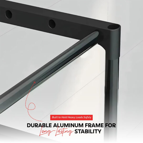 MIORAH Washing Machine Stand Rack Storage Shelf Aluminum Black 3 Tier Space Saving Over Washer Organizer for Laundry Room Bathroom Adjustable Utility Shelf for Detergent Towels Baskets Pack of 1 - Image 4