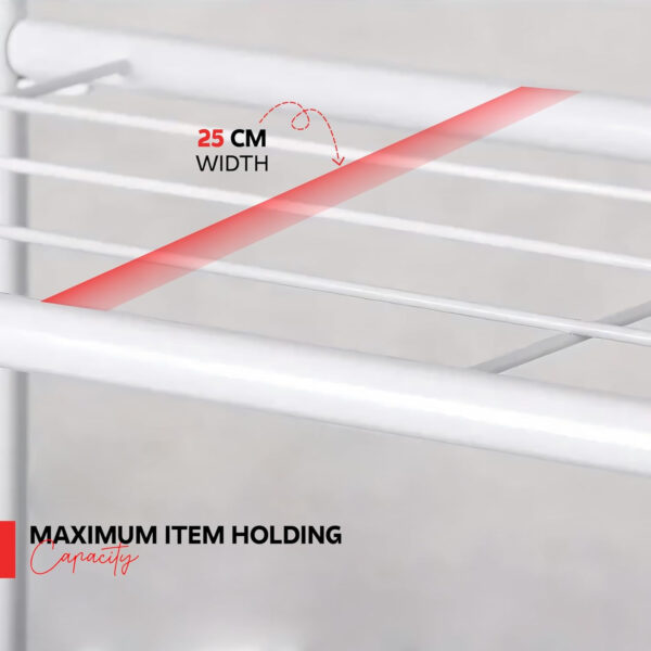MIORAH Washing Machine Stand Rack Storage Shelf Aluminum White 3 Tier Space Saving Over Washer Organizer for Laundry Room Bathroom Adjustable Utility Shelf for Detergent Towels Baskets Pack of 1 - Image 13