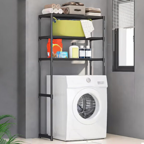 MIORAH Washing Machine Stand Rack Storage Shelf Aluminum White 3 Tier Space Saving Over Washer Organizer for Laundry Room Bathroom Adjustable Utility Shelf for Detergent Towels Baskets Pack of 1 - Image 15