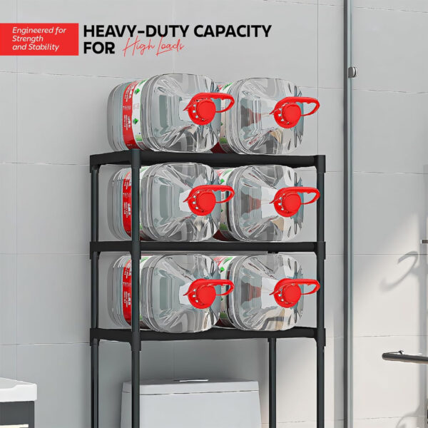 MIORAH Washing Machine Stand Rack Storage Shelf Aluminum White 3 Tier Space Saving Over Washer Organizer for Laundry Room Bathroom Adjustable Utility Shelf for Detergent Towels Baskets Pack of 1 - Image 19
