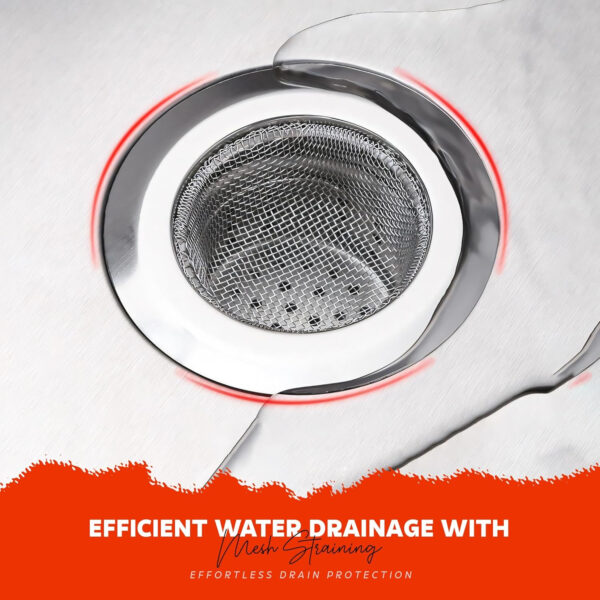 Stainless Steel Sink Strainer by MIORAH | Heavy Duty Kitchen Sink Jali, Anti-Clog Drain Filter, 11.5cm Wide Rim, Rust-Proof Waste Coupling Jali for Basin (Packof1) - Image 5