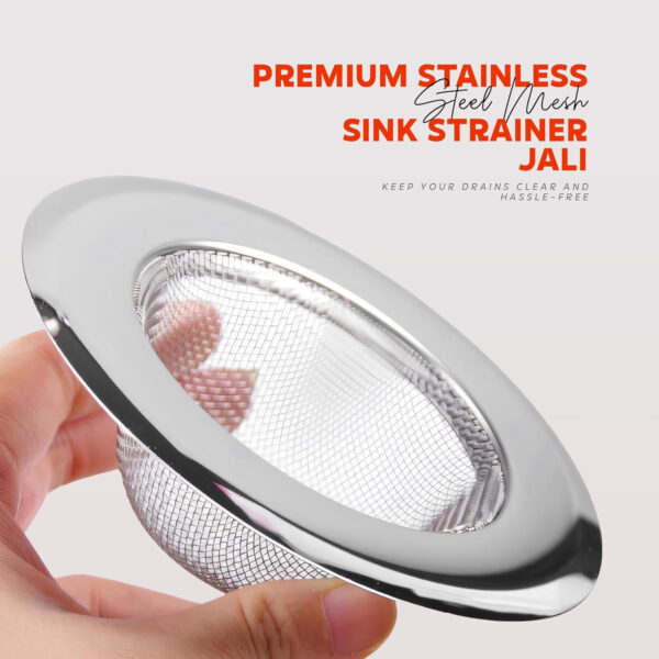 Stainless Steel Sink Strainer by MIORAH | Heavy Duty Kitchen Sink Jali, Anti-Clog Drain Filter, 11.5cm Wide Rim, Rust-Proof Waste Coupling Jali for Basin (Packof1) - Image 6