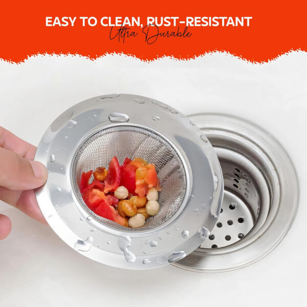 Stainless Steel Sink Strainer by MIORAH | Heavy Duty Kitchen Sink Jali, Anti-Clog Drain Filter, 11.5cm Wide Rim, Rust-Proof Waste Coupling Jali for Basin (Packof1) - Image 7