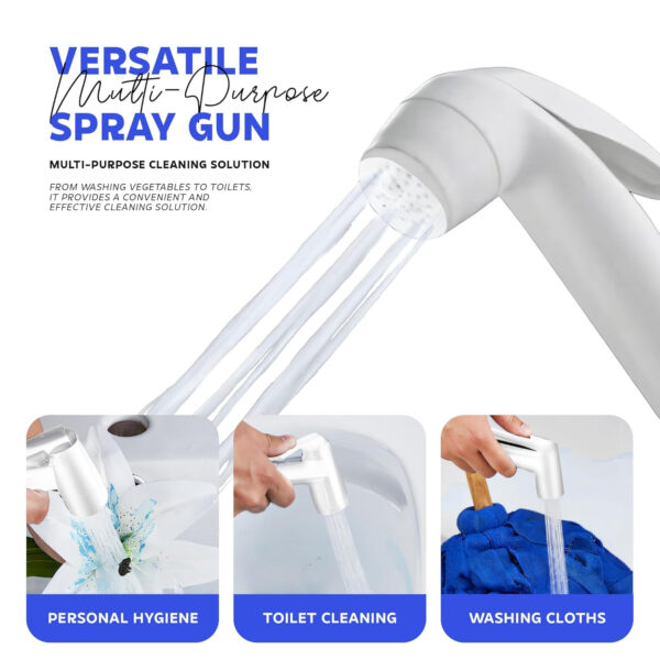 Health Faucet Set by MIORAH | ABS Jet Spray Gun with Pipe & Hook | Toilet Faucet for Bathroom, Leak-Proof, Easy Installation - Image 3