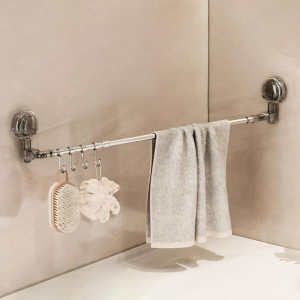 Bathroom Accessories Set - 24 Inch MIORAH Towel Rod Towel Rack Clothes Hanger and Towel Holder - Rust-Resistant Bathroom Fittings for Home Grey Pack of 1