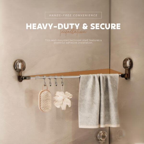 Bathroom Accessories Set - 24 Inch MIORAH Towel Rod Towel Rack Clothes Hanger and Towel Holder - Rust-Resistant Bathroom Fittings for Home Grey Pack of 1 - Image 5