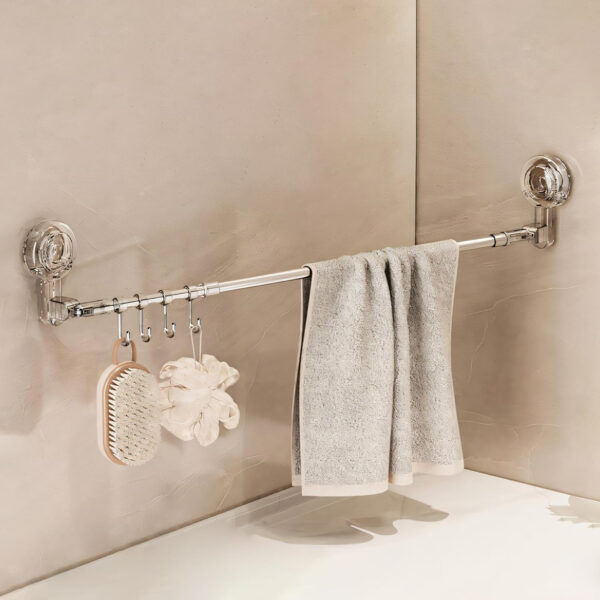 Bathroom Accessories Set - 24 Inch MIORAH Towel Rod Towel Rack Clothes Hanger and Towel Holder - Rust-Resistant Bathroom Fittings for Home Transparent Pack of 1