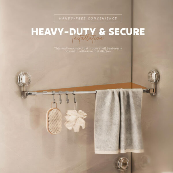Bathroom Accessories Set - 24 Inch MIORAH Towel Rod Towel Rack Clothes Hanger and Towel Holder - Rust-Resistant Bathroom Fittings for Home Transparent Pack of 1 - Image 5