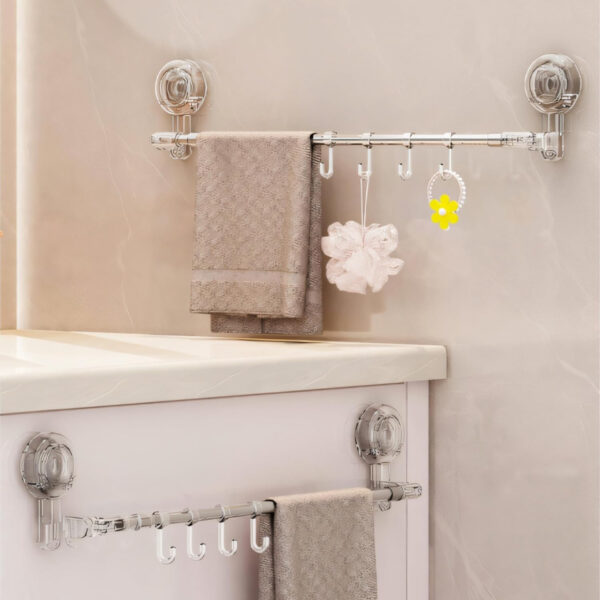 Bathroom Accessories Set - 24 Inch MIORAH Towel Rod Towel Rack Clothes Hanger and Towel Holder - Rust-Resistant Bathroom Fittings for Home Transparent Pack of 1 - Image 7