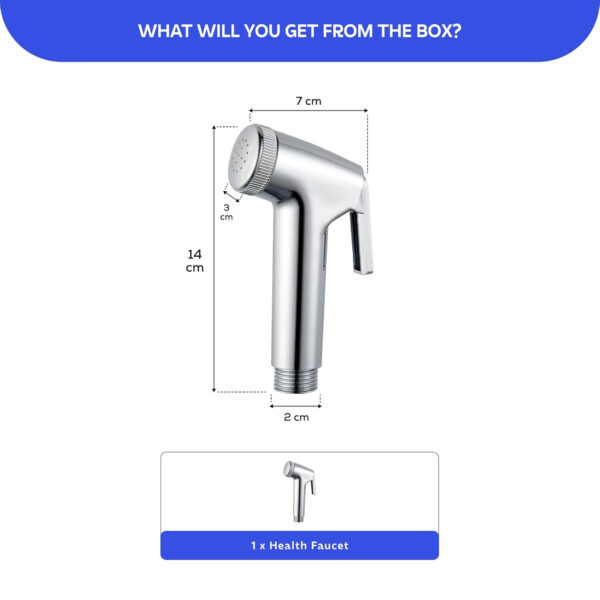 MIORAH Jet Spray Pipe for Toilet, Jet Spray Gun with 1.32 Meter Flexible Hose Pipe | Hand Shower Health Faucet Set | Flush Gun with Holder | Leak-Proof High Pressure ABS, Silver, Pack of 1 - Image 10