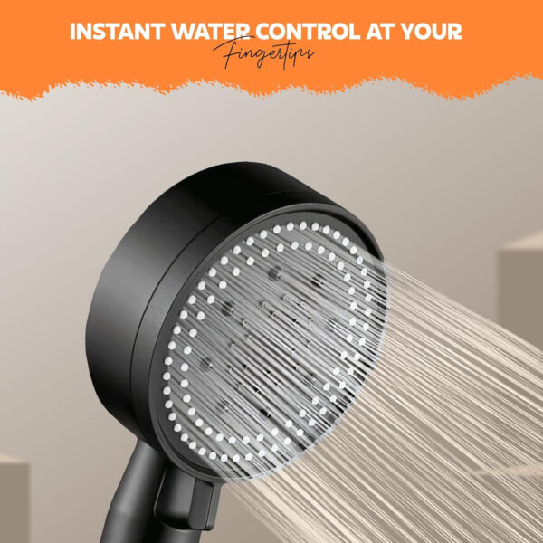 MIORAH Hand Shower for Bath | Sawer Bathroom Set | Shower Head for Bathroom | Handheld Shower | 5 Modes High Pressure ABS Sawar Head, 9 Inch, Pack of 1 - Image 14