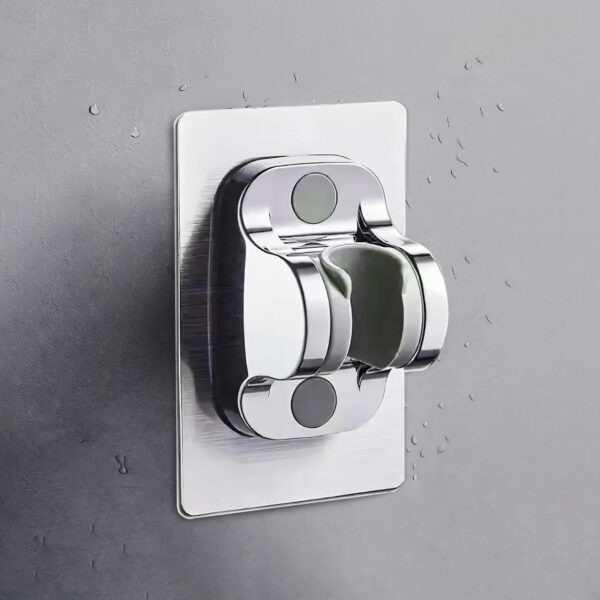 MIORAH Hand Shower Holder for Bathroom | Adjustable Shower Head Holder Wall Mount Bracket | Self-Adhesive Handheld Wall Hook for Health Faucet | No Drill Sawer for Washroom, ABS | Chrome | Pack of 1