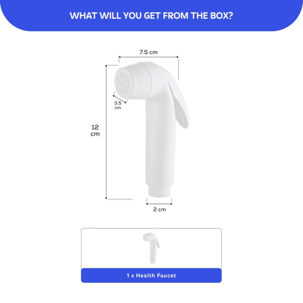 MIORAH Jet Spray Gun for Toilet | Hand Shower for Bathroom Toilet | Washroom Facet | Health Faucets | Leak-Proof High Pressure ABS Spray, White, Pack of 1 - Image 2