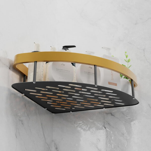 MIORAH Self Adhesive Bathroom Corner Shelf – No Drill Wall Mounted Storage Rack for Toiletries & Shower Organization - Image 34