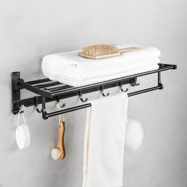 MIORAH 24INCH Aluminum Towel Rack for Bathroom – Wall Mounted Towel Holder in Bathroom | Rustproof Space-Saving Organizer
