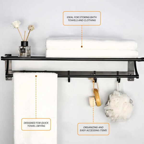 MIORAH 24INCH Aluminum Towel Rack for Bathroom – Wall Mounted Towel Holder in Bathroom | Rustproof Space-Saving Organizer - Image 19