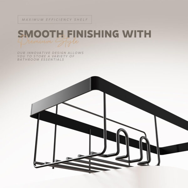 MIORAH Bathroom Organiser Without Drill Self Adhesive Bathroom Shelves & Organizer for Wall Storage and Dcor (Pack of 2) - Image 34