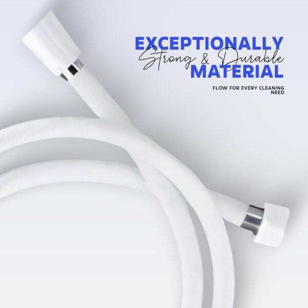 MIORAH Jet Spray Pipe for Toilet, Jet Spray Gun with 1.20 Meter Flexible Hose Pipe | Hand Shower Health Faucet Set | Flush Gun with Holder | Leak-Proof High Pressure ABS, White, Pack of 1 - Image 5